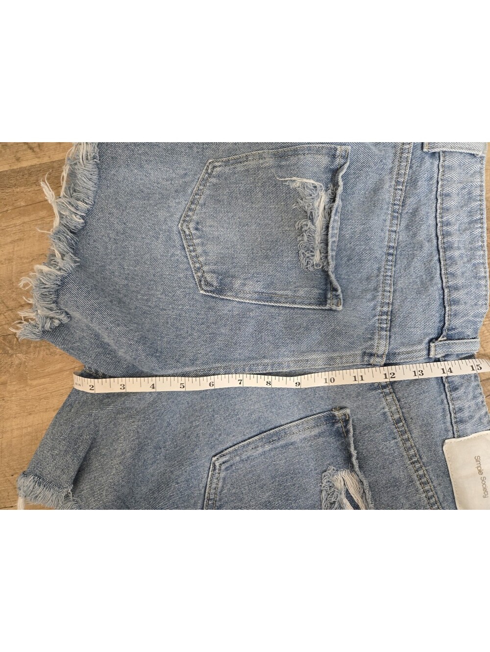 Simple Society Distressed High-Waisted Denim Jean Shorts - Size 9/29 - Picture 15 of 15